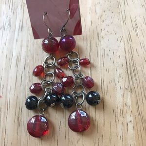 Beautiful Red and Black Dangle Earrings